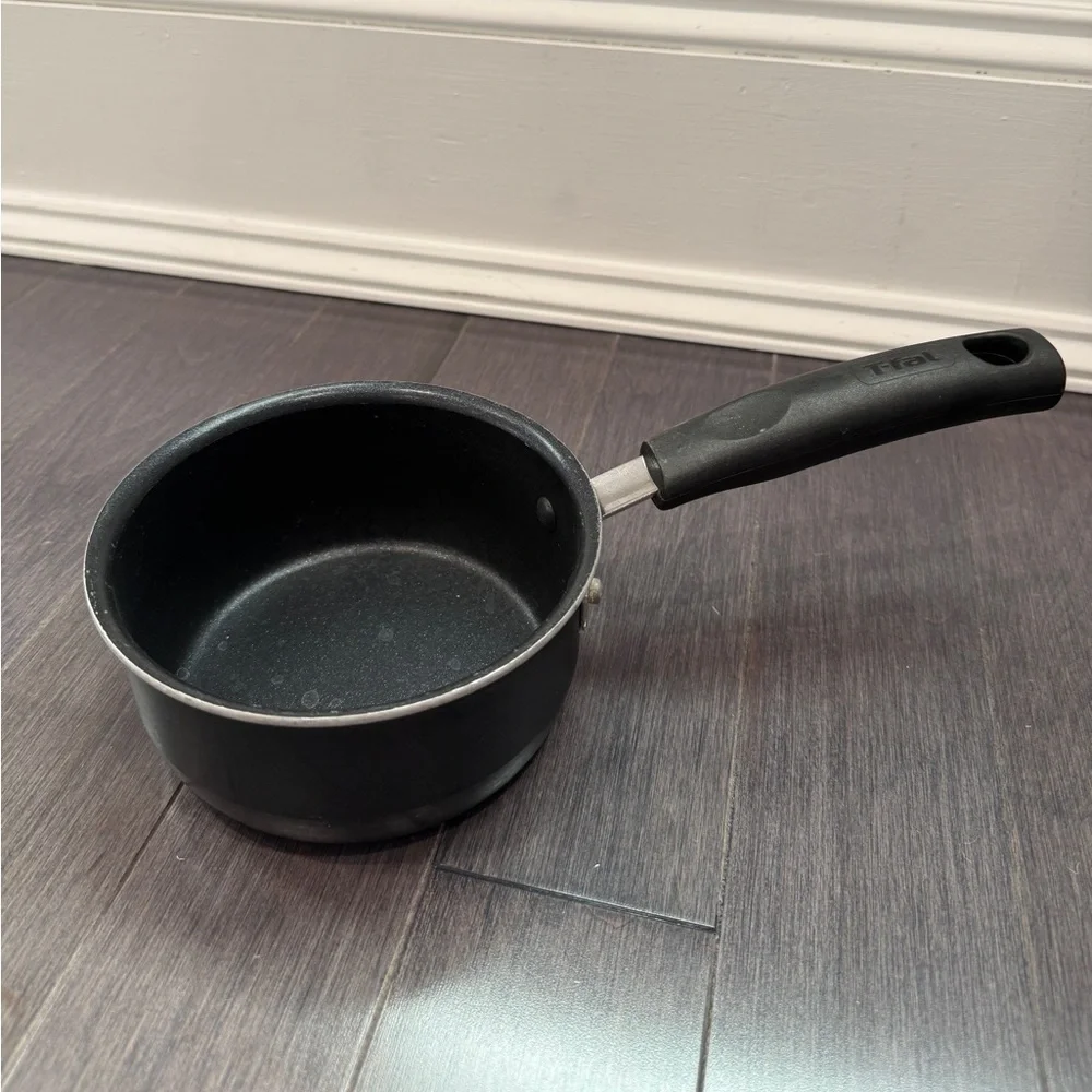 T-Fal Sleek Small Black Non-Stick Saucepan Pot